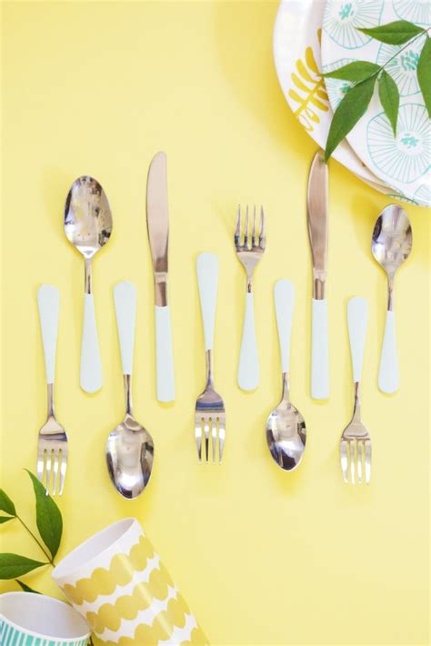 diy paint dipped flatware lovely