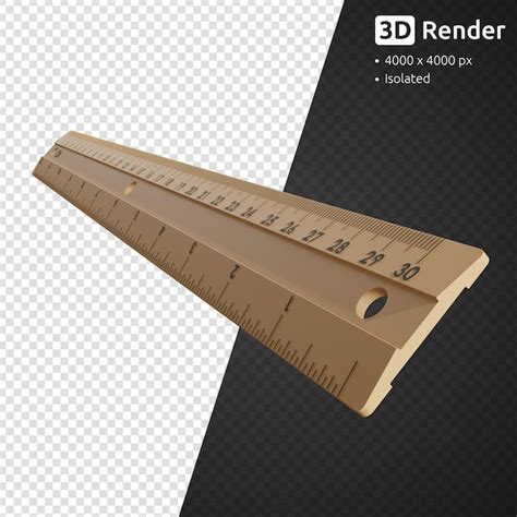 Premium PSD | Wooden ruler isolated