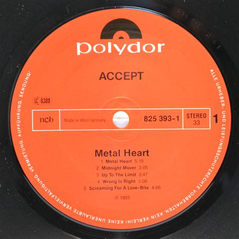 Accept - Metal Heart, 2290 ₽ купить виниловую пластинку с доставкой