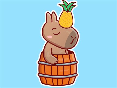 Cute cartoon capybara by Elizaveta Udaltsova on Dribbble