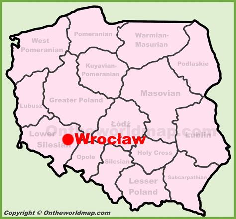 Wrocław location on the Poland map - Ontheworldmap.com