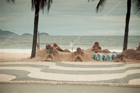 Beach sculptures Copacabana Rio De Janeiro Brazil — Stock Photo © epstock #5787151