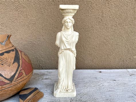 Vintage Kapyatie Sculpture of Classic Column Goddess Made in Greece