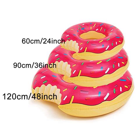 120CM Inflatable Donut Swimming Ring Pool Float Swimming Circle Adult ...