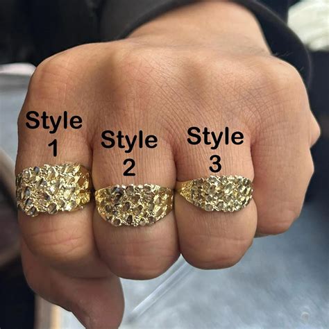 gold nugget ring for men