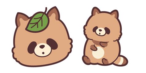 Cute Tanuki and Leaf cursor – Custom Cursor