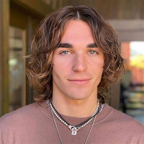 thick wavy long hair men