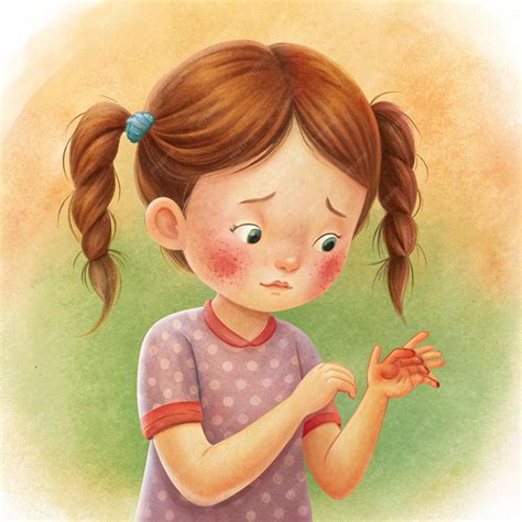 Premium Photo | Little girl scratching her hand that has skin rash and