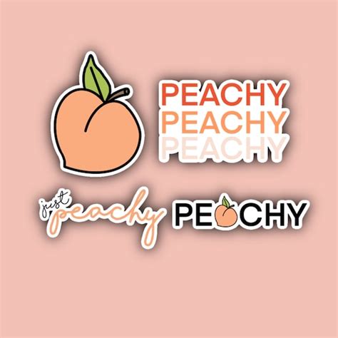 Peach Sticker Pack Peach Stickers Fruit Food | Etsy