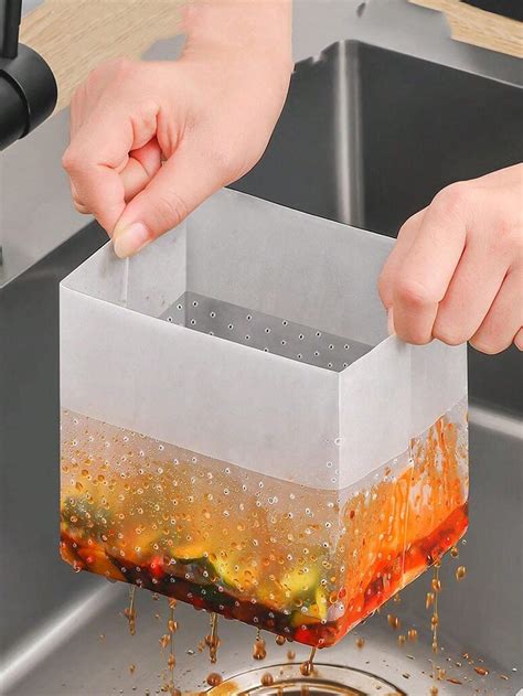 Kitchen Standing Drain Bag, Disposable Sink Strainer Net, Prevents