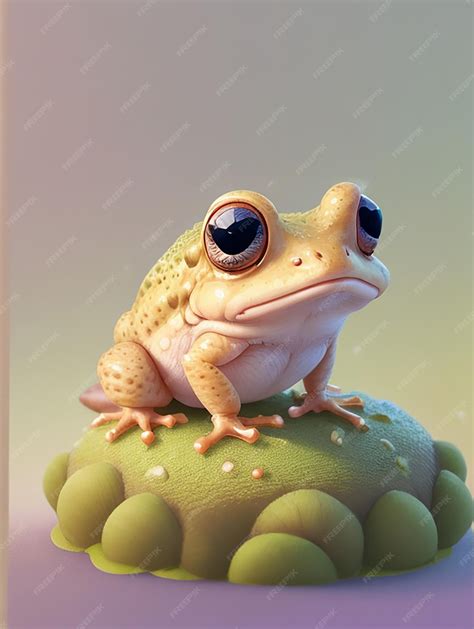 Premium AI Image | Adorable baby frog illustration for kids learning