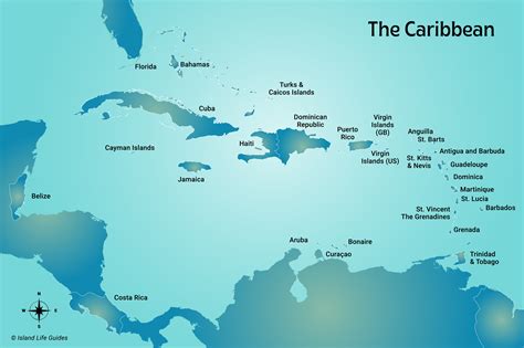 Caribbean Map Blue Map Of USA And The Caribbean Sea Our Beautiful Wall