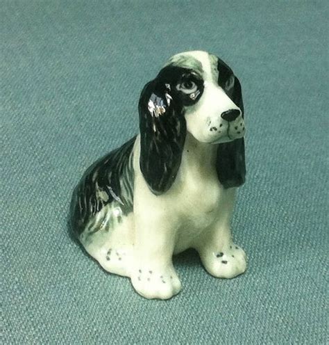 Miniature Ceramic English Spaniel Dog Sitting Animal Funny | Etsy