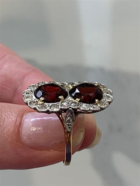 Vintage Garnet and Diamond Ring / Valentine / Engagement Ring / Unique ...