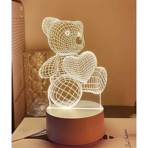 Декоративна 3D LED нощна лампа Мече - Top Shop