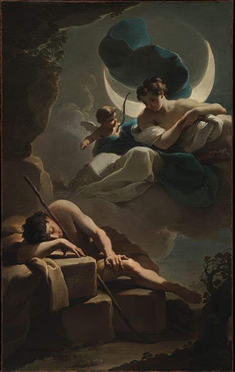Selene and Endymion, Painted By Ubaldo Gandolfi (c. 1728-1781) | The