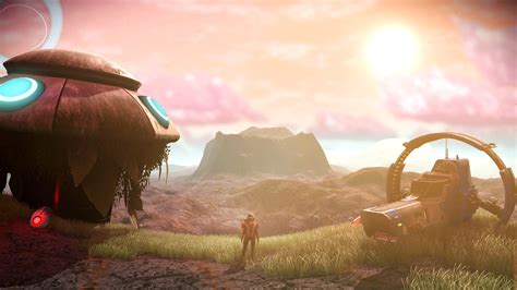 No Man's Sky Download - No Man'S Sky Screenshot With Alien Structures And Spaceship, Hd ...