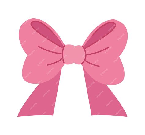 Premium Vector | Pink ribbon bow decorative icon