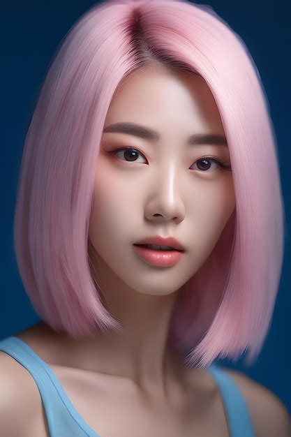 Premium Photo | Beautiful pink hair woman