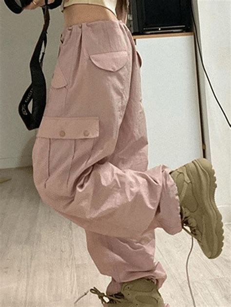 Size Friendly Pink Parachute Cargo Pants | Cargo pants outfit, Pink ...