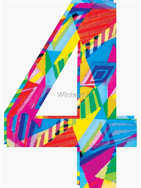 "Number 4" Sticker for Sale by Winterrr | Redbubble