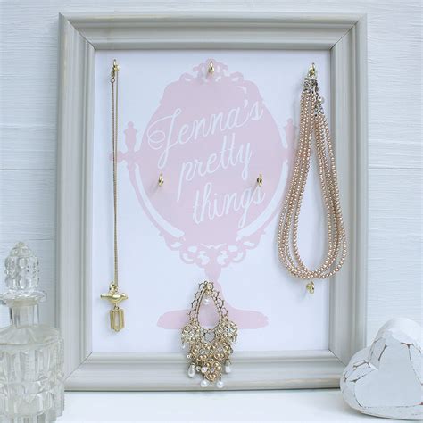 Personalised Framed Jewellery Organiser By Birdyhome ...