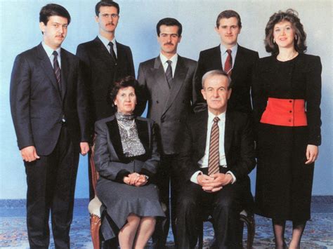 The Al Assad family in ~1990. Bashar (current president) is the second ...