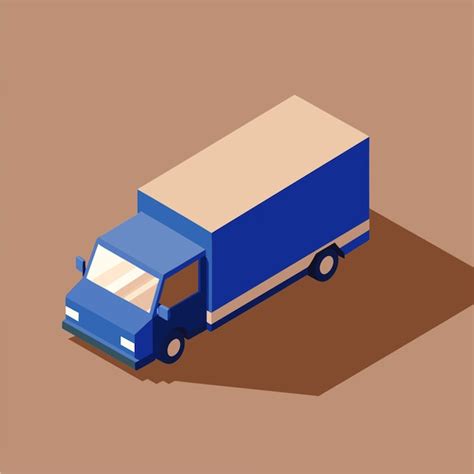 isometric truck vector illustration flat  premium ai generated vector