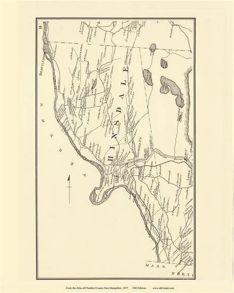 hinsdale  hampshire   town map reprint cheshire   maps
