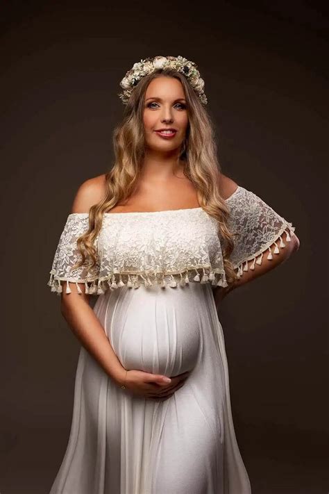 Badu.bg Рокли за бременни Реквизит за фотография Дълга рокля за ...