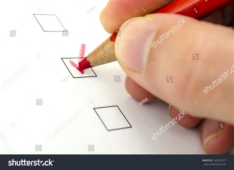 detail drawing check mark survey sheet stock photo  shutterstock