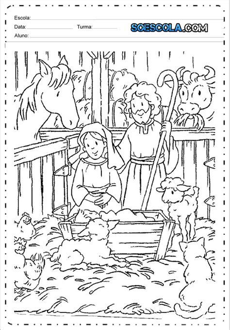 Desenhos de Presépio de Natal para colorir - SÓ ESCOLA