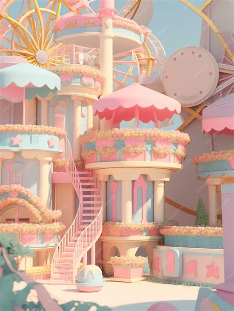 pink  blue carousel ride   pink  white carousel