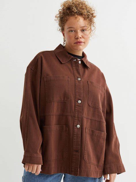 Джинсовая куртка женская H&M 127035213 3XL Коричневая (1159774113) – в ...