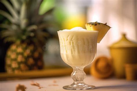 Escape To the Tropics with a Luscious Pina Colada Cocktail. Stock Image ...