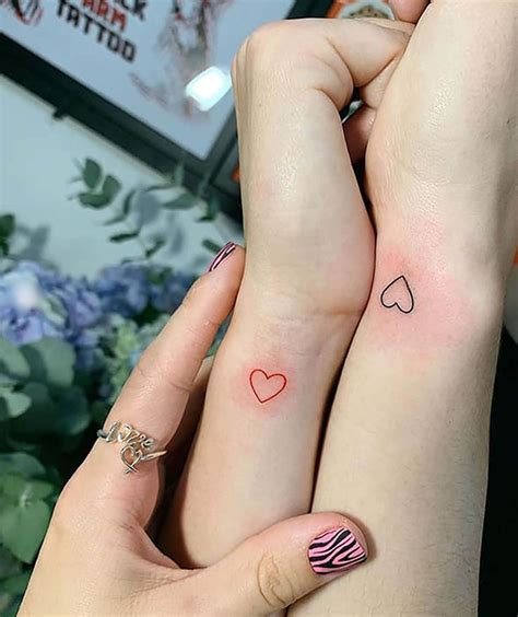 Outline Heart Tattoo, Couple Matching Tattoo, Mini Temporary Tattoo ...