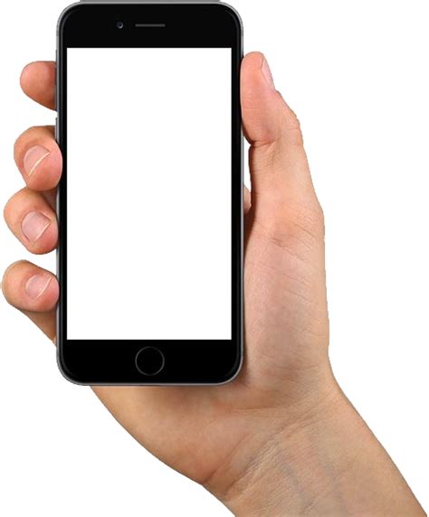 Phone in hand PNG transparent image download, size: 499x603px