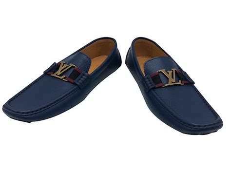 Navy Blue Louis Vuitton Loafers | semashow.com