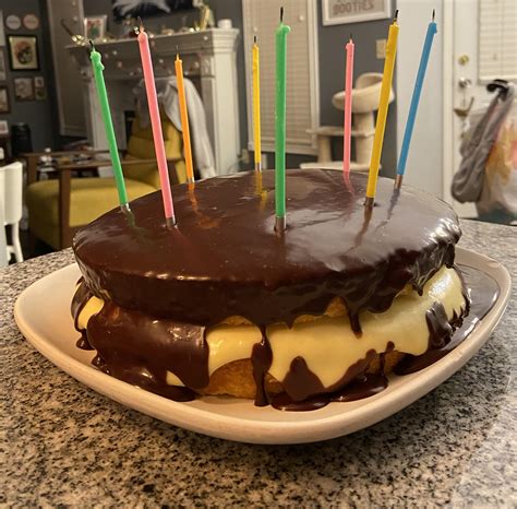 My husband requested a Boston cream pie for his birthday. First time
