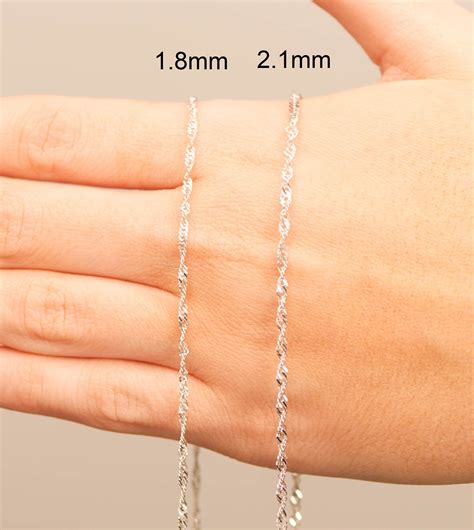 White gold singapore twist chain – Artofit