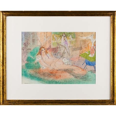 Framed and Signed Color Print of Nude by Irving Nahan | Chairish