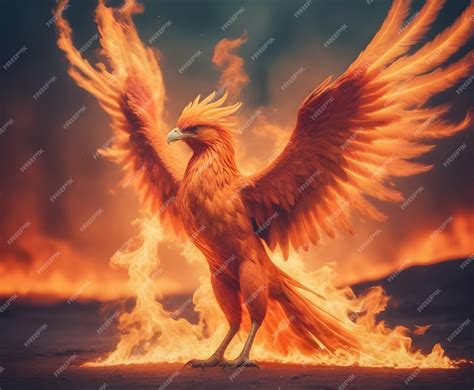 Premium Photo | A bird with a fiery background and a fiery background