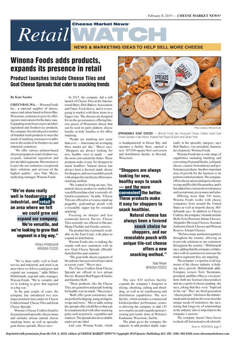Winona Foods adds products, expands its presence in retail - Winona Foods