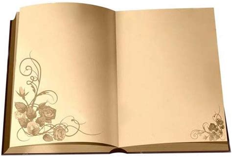 an open book with floral designs on it