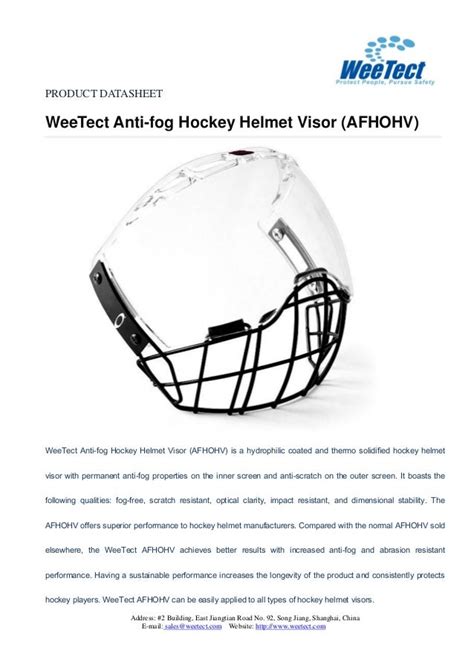 Anti fog hockey helmet visor