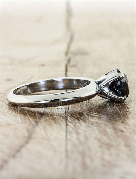 sora black diamond solitaire engagement ring ken dana design