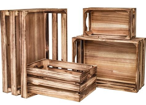 amazoncom upper decor large wooden crates set   decorative storage