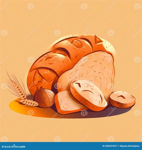 Bread Illustration, Realistic Bread, Bread Shop Stock Illustration ...