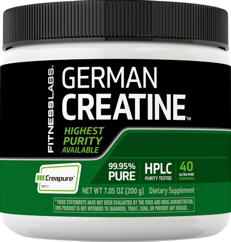 German Creatine , 5000 mg, 7.05 oz (200 g) Bottle | Piping Rock Health ...