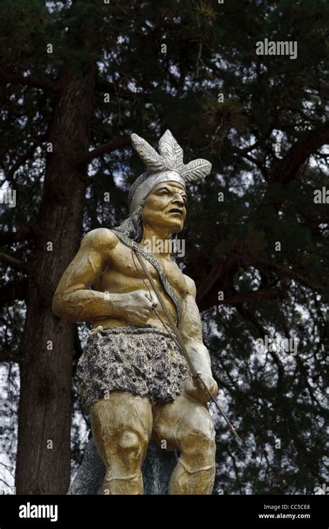 Statue of Indian Chief and Warrior Lempira in Erandique Honduras Stock ...